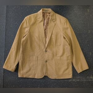 Duluth Trading Co Fire Hose Presentation Jacket Mens XL Brown Canvas Blazer EUC